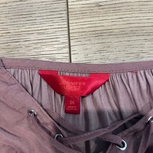 Jennifer Lopez Mauve Blouse with Lace-Up Front